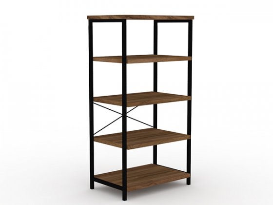 Kabinet Buku Bookcase Teakwood Black Text BC-4532.TW-BL