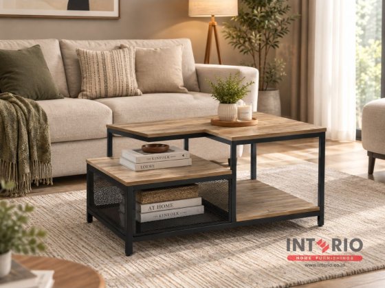 Meja Tamu Coffee Table Finger Joint Black Text 8051