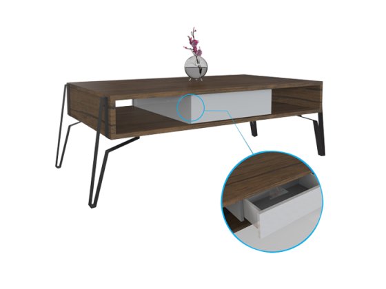 Meja Tamu Coffee Table Mattwood Kaki White 1204