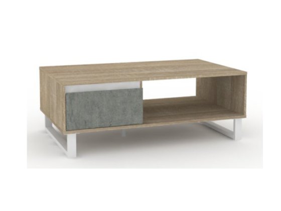 Meja Tamu Coffee Table Sonoma Oak White Matt 1087