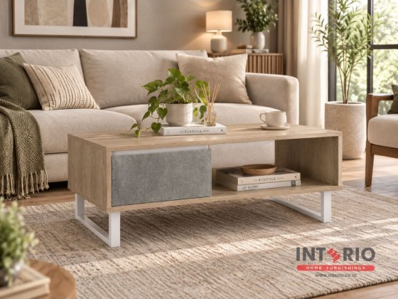 Meja Tamu Coffee Table Sonoma Oak White Matt 1087