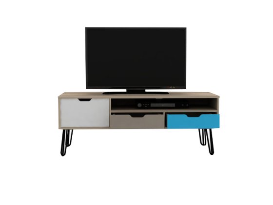 Meja TV Video Rack Sonoma Oak Black Text VR-1216.FRM