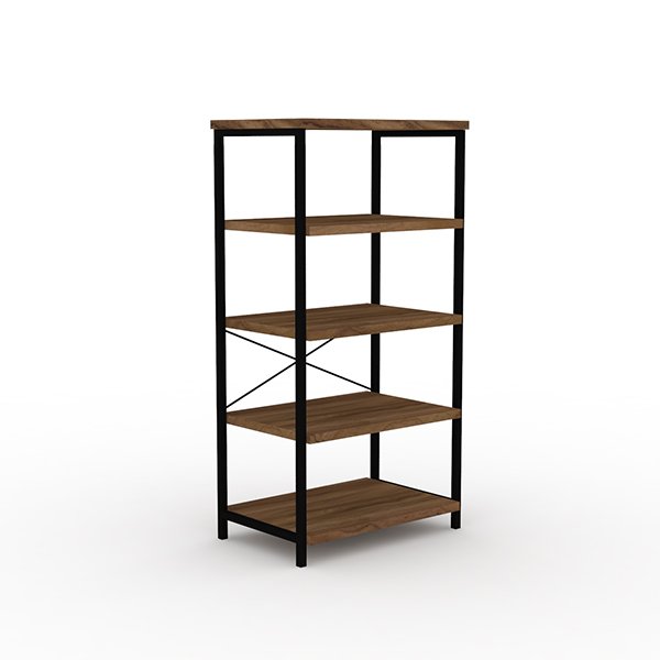 Kabinet Buku Bookcase Teakwood Black Text BC-4532.TW-BL