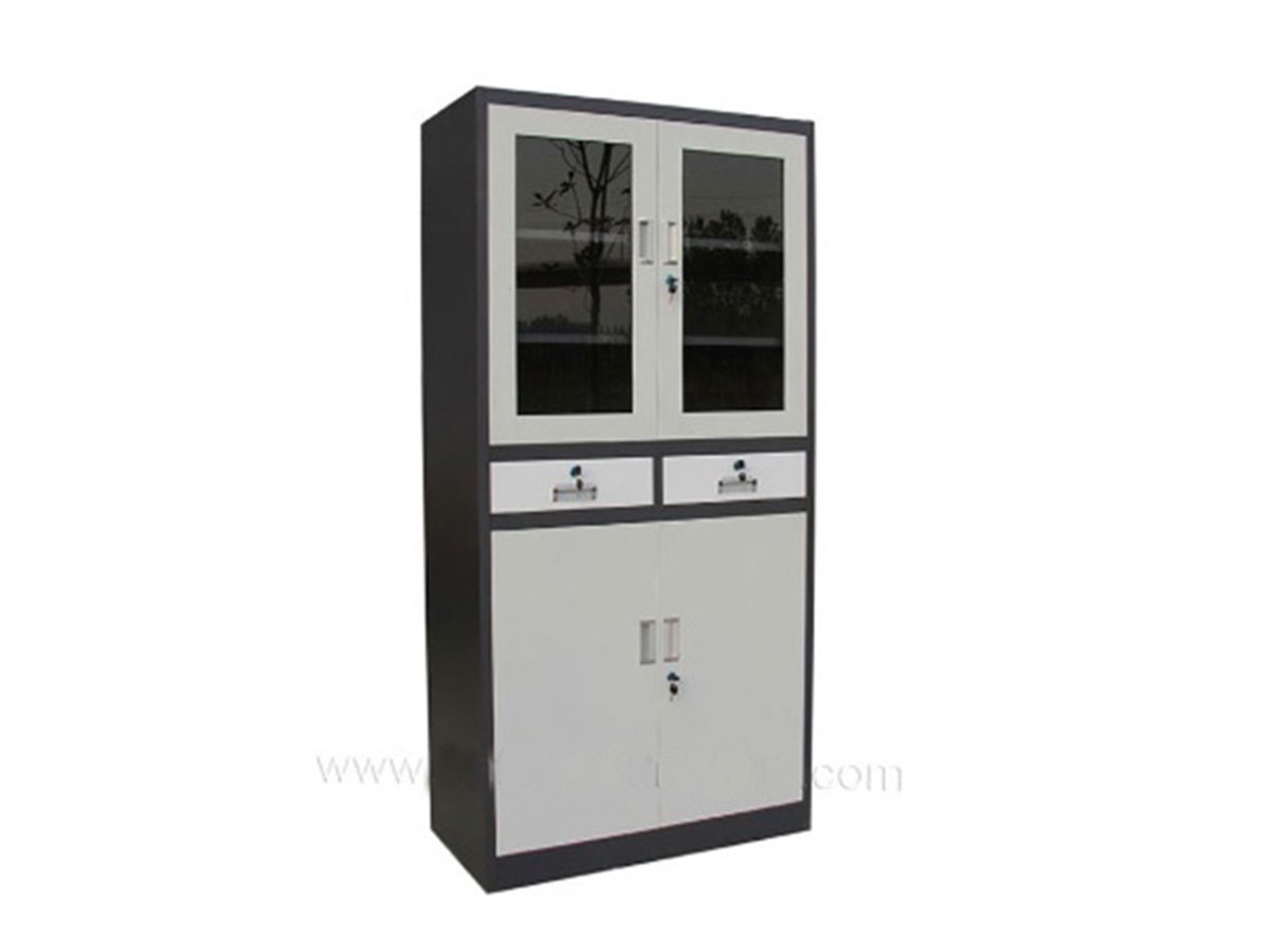 Lemari Arsip Kantor Filing Cabinet White Grey CYRUS