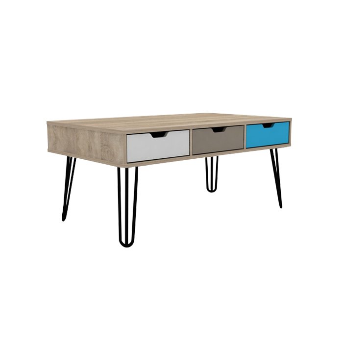 Meja Tamu Coffee Table Sonoma Oak Black Text 1012