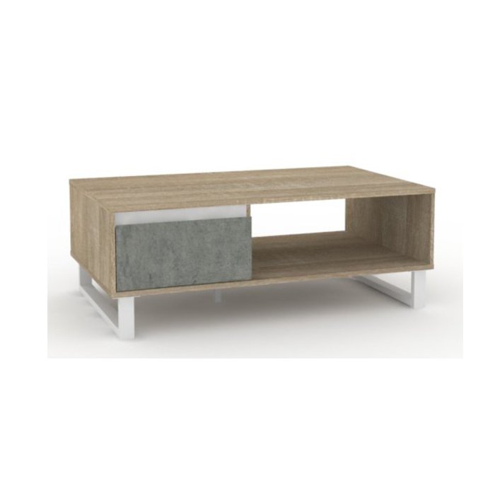 Meja Tamu Coffee Table Sonoma Oak White Matt 1087