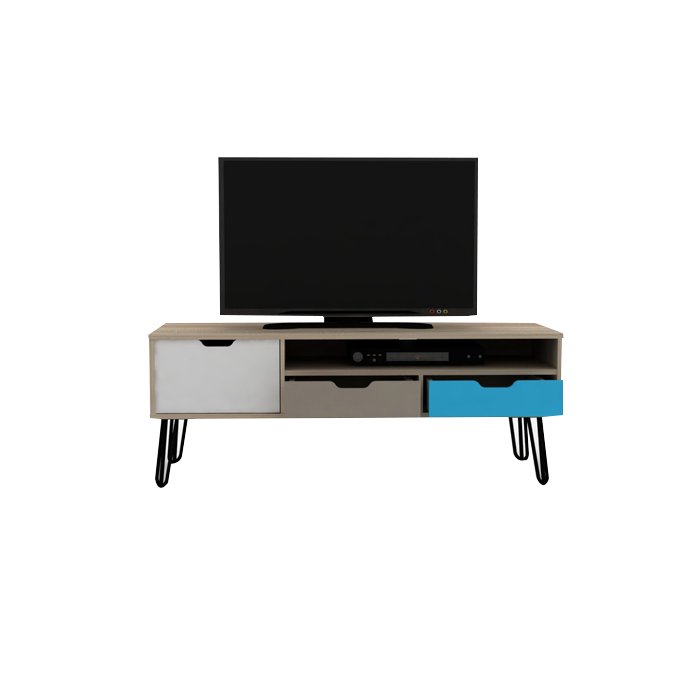 Meja TV Video Rack Sonoma Oak Black Text VR-1216.FRM